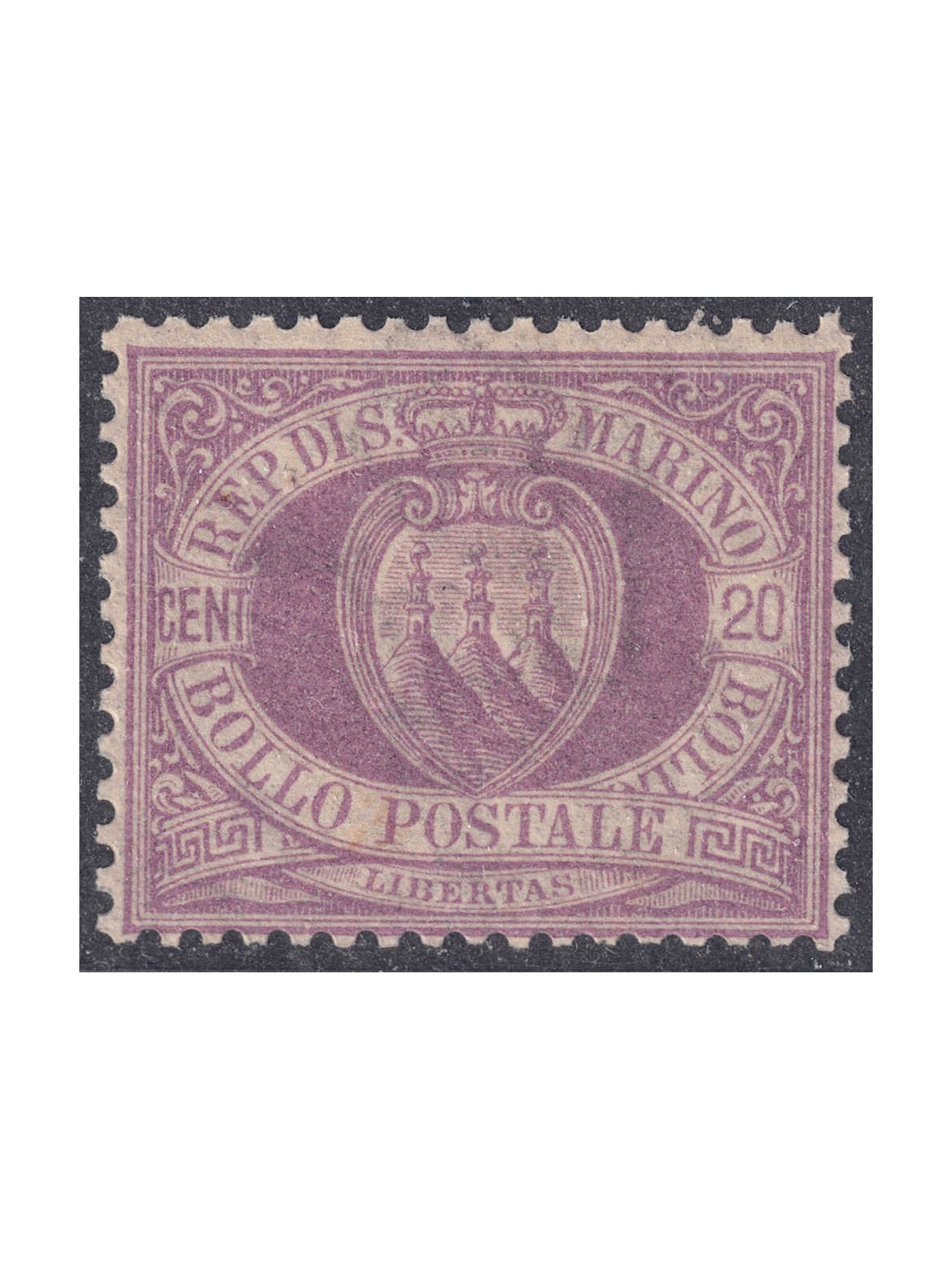 SAN MARINO 1894-99 20c lilla viola MNH**