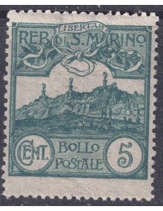 SAN MARINO 1903 5c verde MNH**