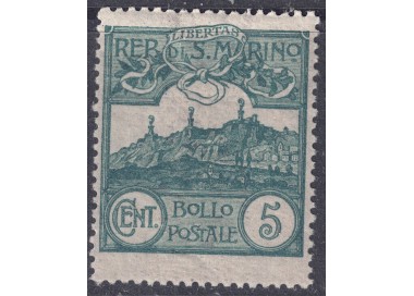 SAN MARINO 1903 5c green MNH**