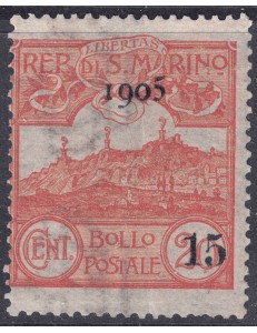 SAN MARINO 1905 View of San Marino overprinted MNH**