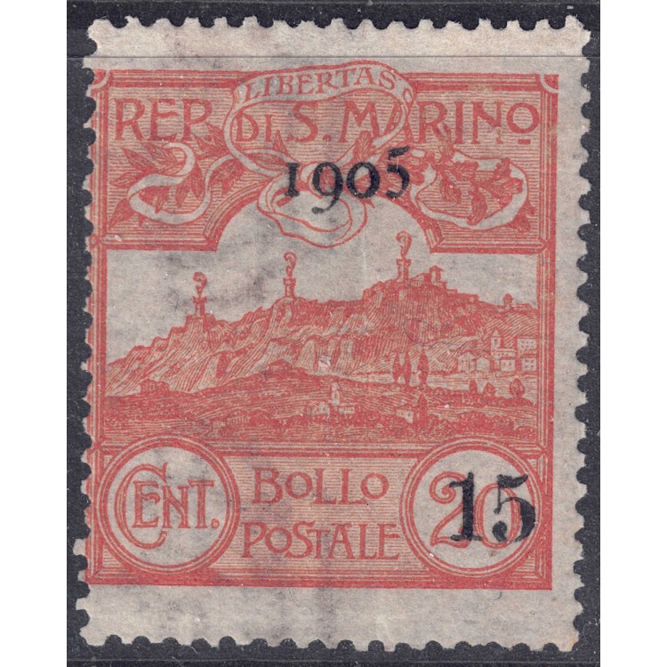 SAN MARINO 1905 Veduta di San Marino soprastampato MNH**