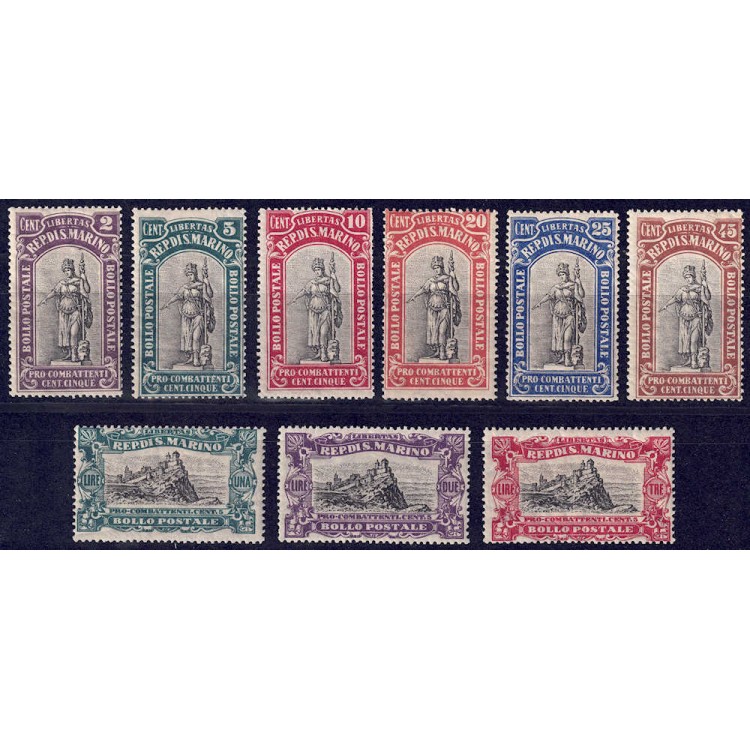SAN MARINO 1918 Pro fighters 9v MNH**