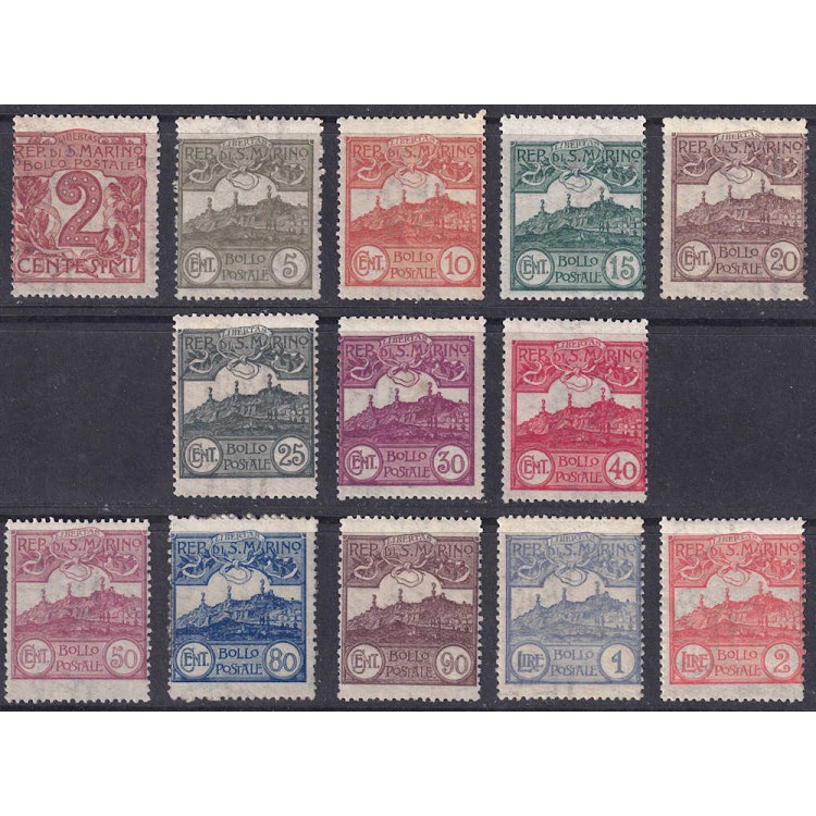SAN MARINO 1921-23 Cipher or view of San Marino 13v MNH**