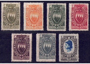 SAN MARINO 1923 Pro Croce Rossa 7v MNH**