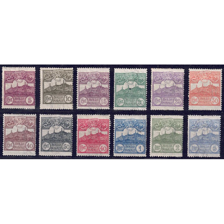 SAN MARINO 1925 Veduta di San Marino 12v MNH**