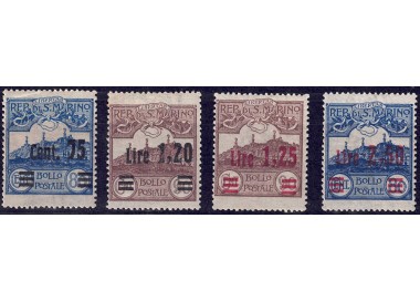 SAN MARINO 1926 View of San Marino, overprinted 4v MNH**