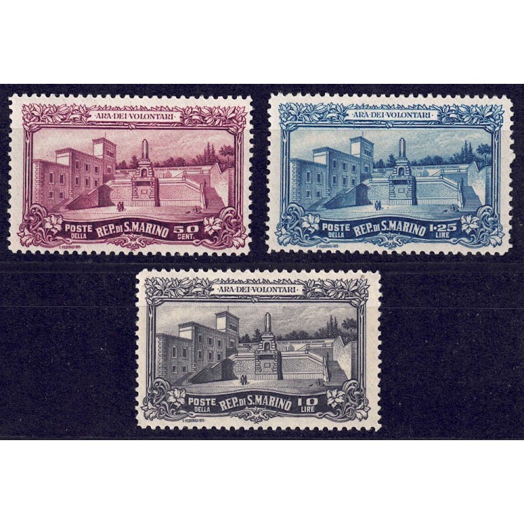 SAN MARINO 1927 Ara dei Volontari 3v MNH**