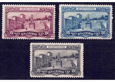 SAN MARINO 1927 Altar of the Volunteers 3v MNH**