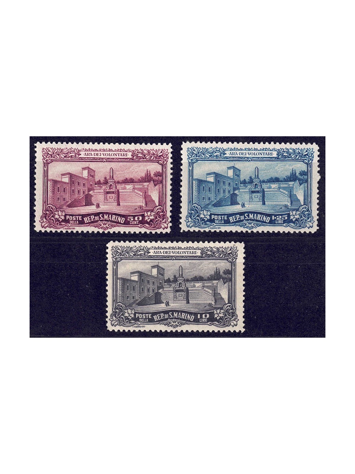 SAN MARINO 1927 Ara dei Volontari 3v MNH**