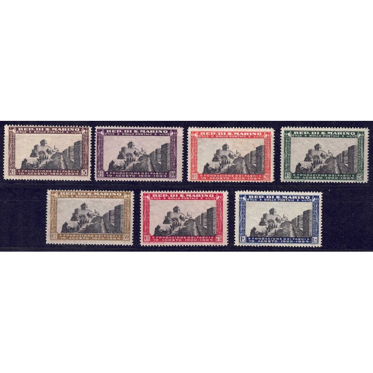 SAN MARINO 1935 Fascio of San Marino 7v MNH**