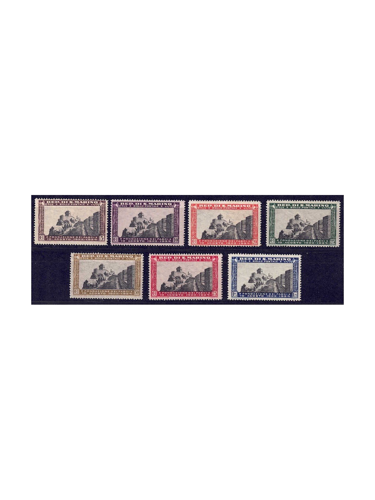 SAN MARINO 1935 Fascio of San Marino 7v MNH**
