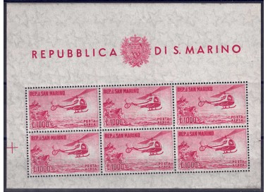 SAN MARINO 1961 Helicopter s/s MNH**