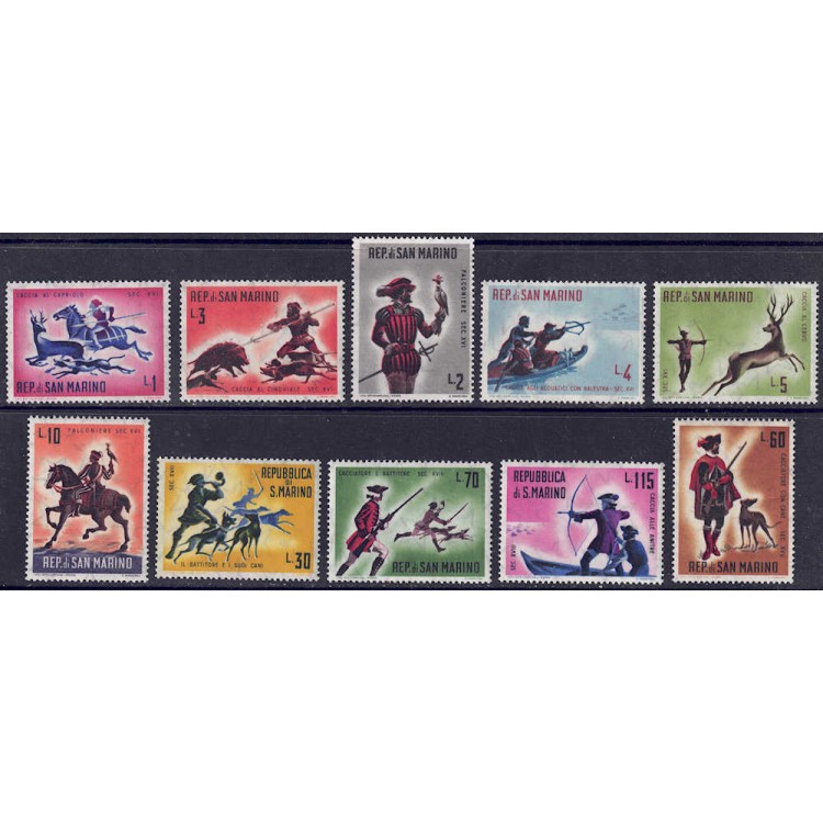 SAN MARINO 1961 Ancient Hunting 10v MNH**