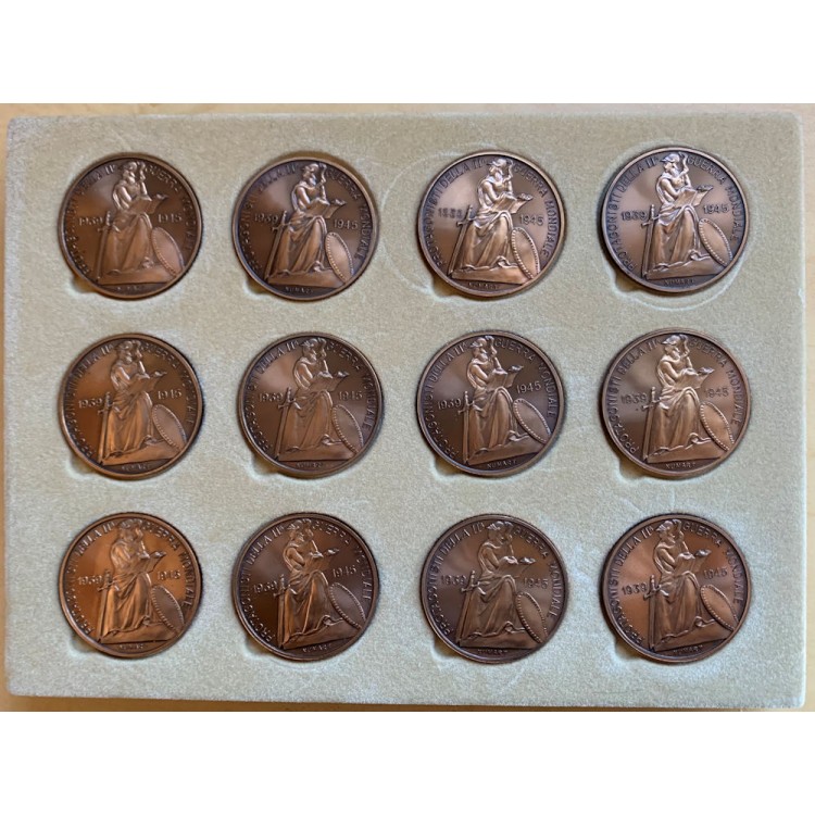Bronze medals of the protagonists of World War II