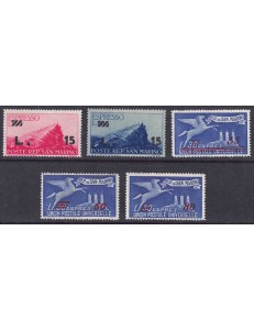 SAN MARINO 1947-48 Espressi soprastampati 5v MH*