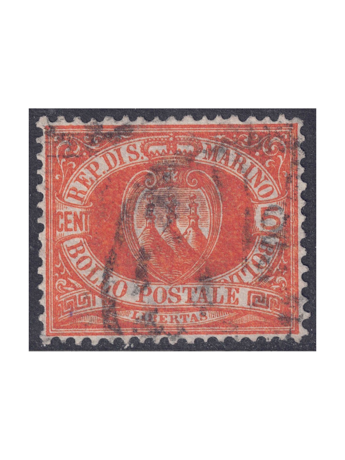 SAN MARINO 1877-90 5c orange us