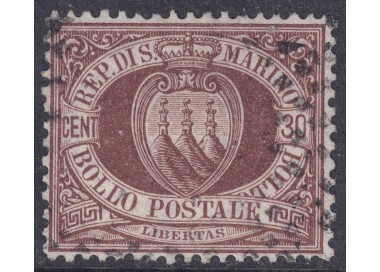 SAN MARINO 1877-90 30c brown us