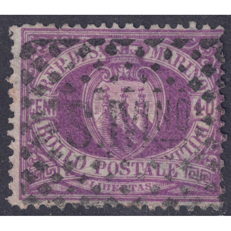 SAN MARINO 1877-90 40c brown violet us
