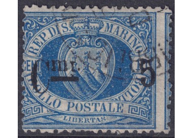 SAN MARINO 1892 5c on 10c blue us