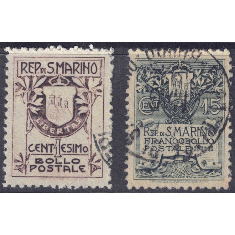 SAN MARINO 1910 Stemma 2v us