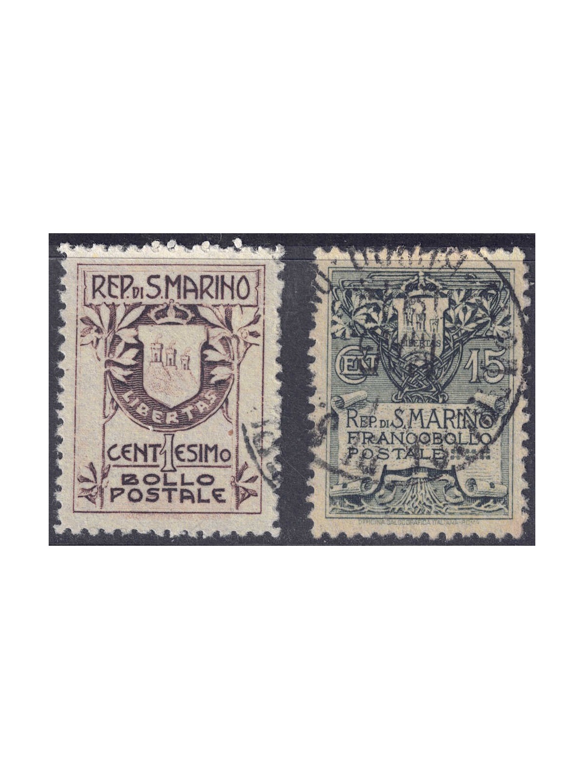 SAN MARINO 1910 Coat of Arms 2v us