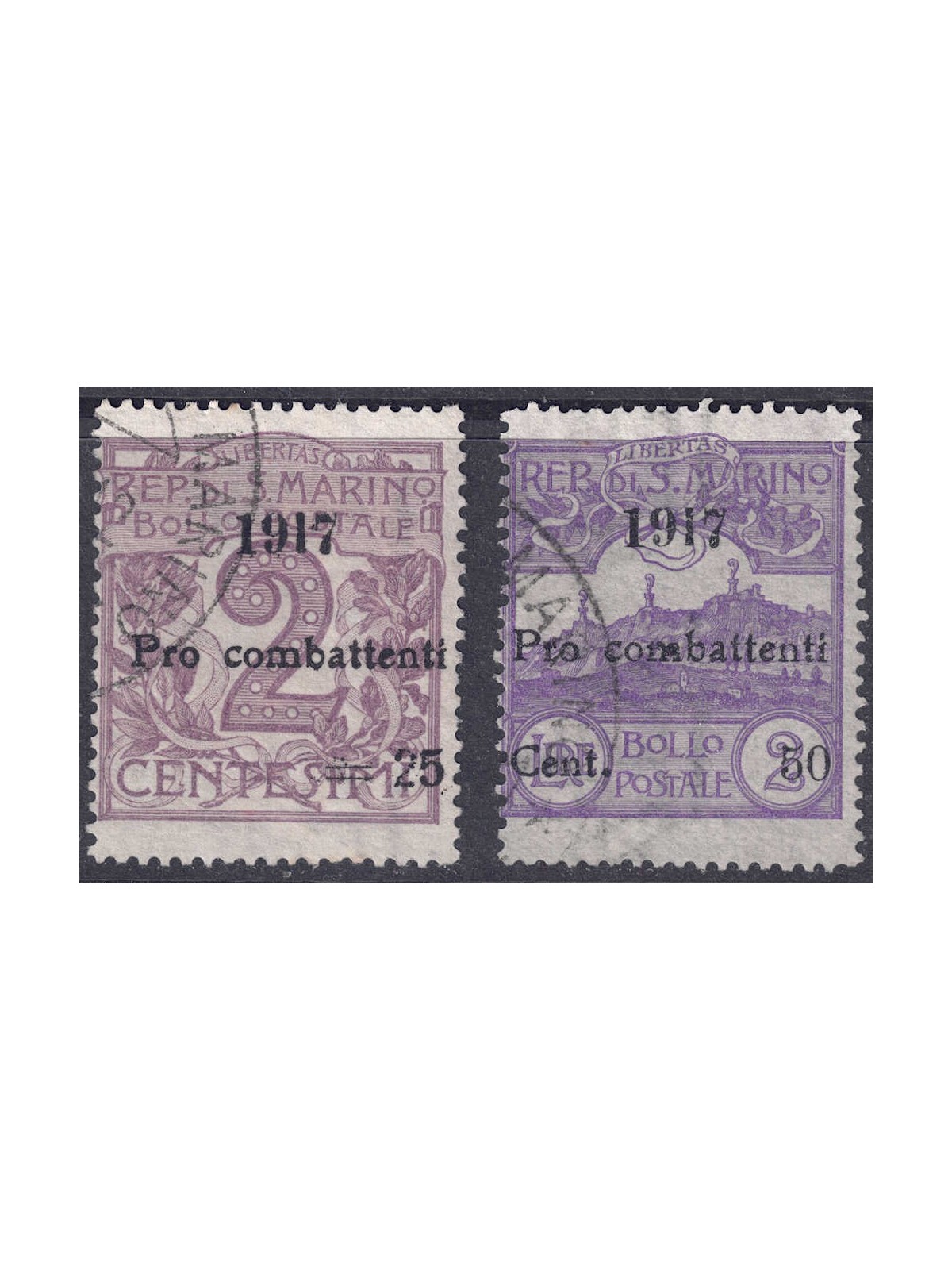 SAN MARINO 1917 Pro combattenti 2v us