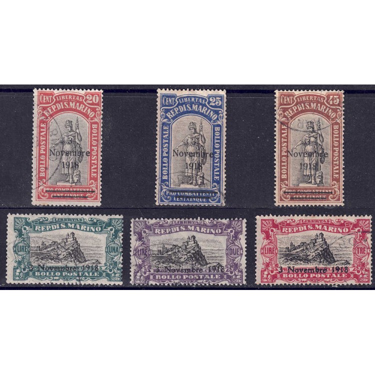 SAN MARINO 1918 Commemorative Victory 6v us