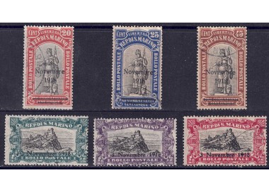 SAN MARINO 1918 Commemorativi della Vittoria 6v us