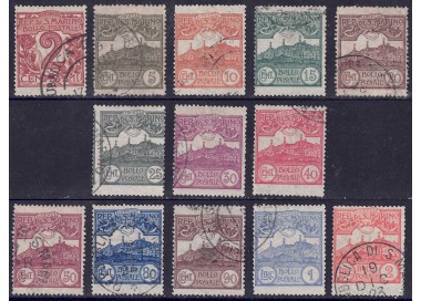 SAN MARINO 1921-23 Cifra o veduta di San Marino 13v us