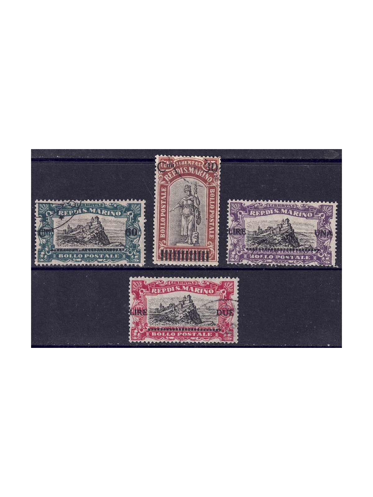 SAN MARINO 1924 Pro combattenti soprastampati 4v us
