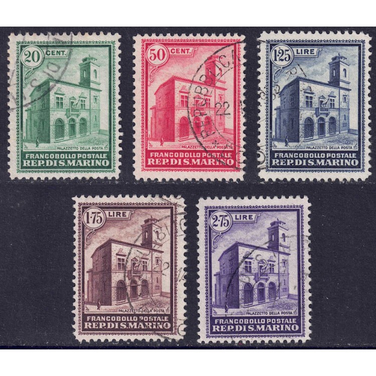 SAN MARINO 1932 Post Office Building 5v us