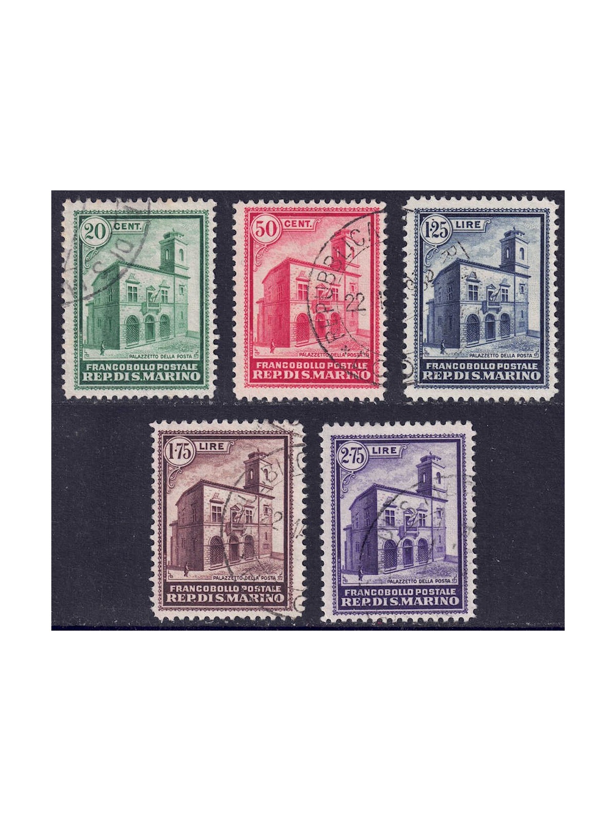 SAN MARINO 1932 Palazzo della Posta 5v us