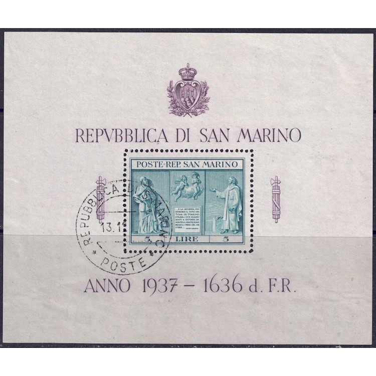 SAN MARINO 1937 Independence s/s us