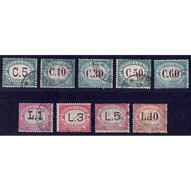 SAN MARINO 1897-1919 Tax postage 9v us