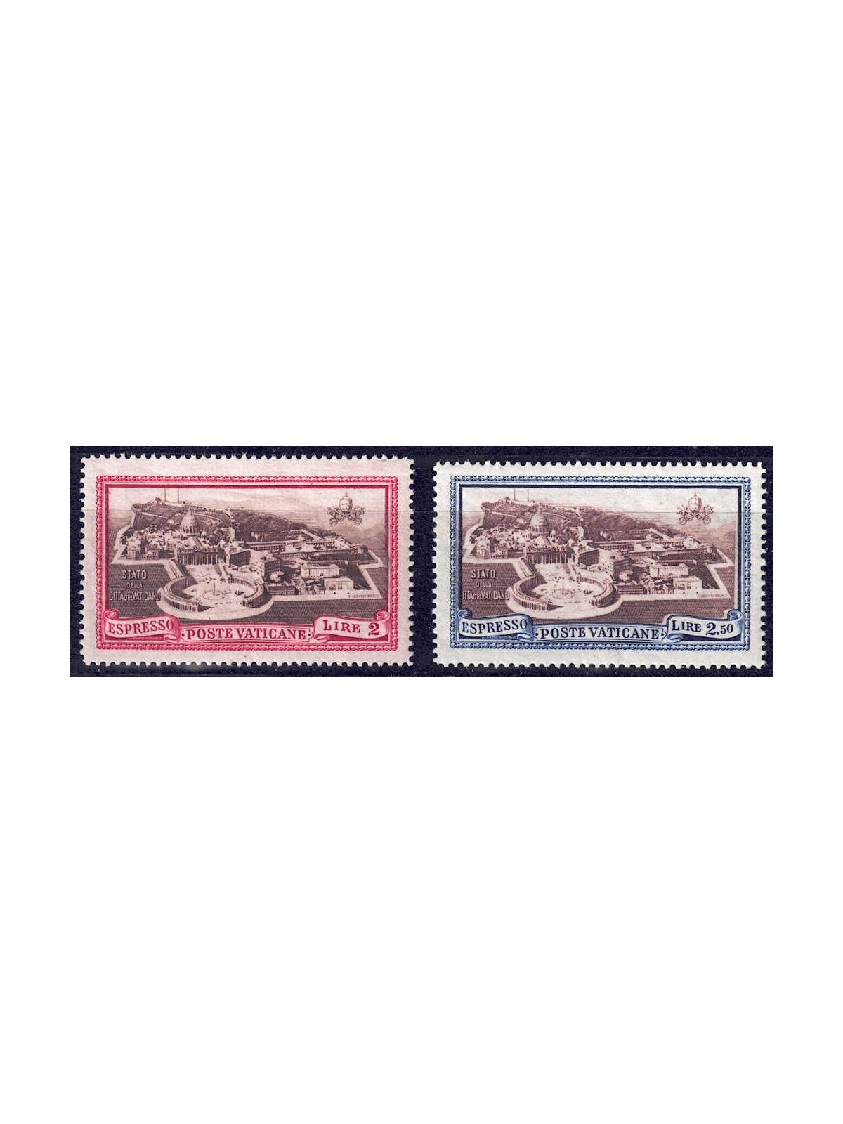 VATICAN 1933 Gardens and medallions, Express 2v MNH**