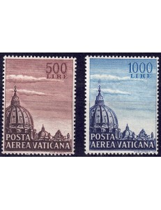 VATICANO 1953 Cupola di San Pietro (posta aerea) 2v MNH**