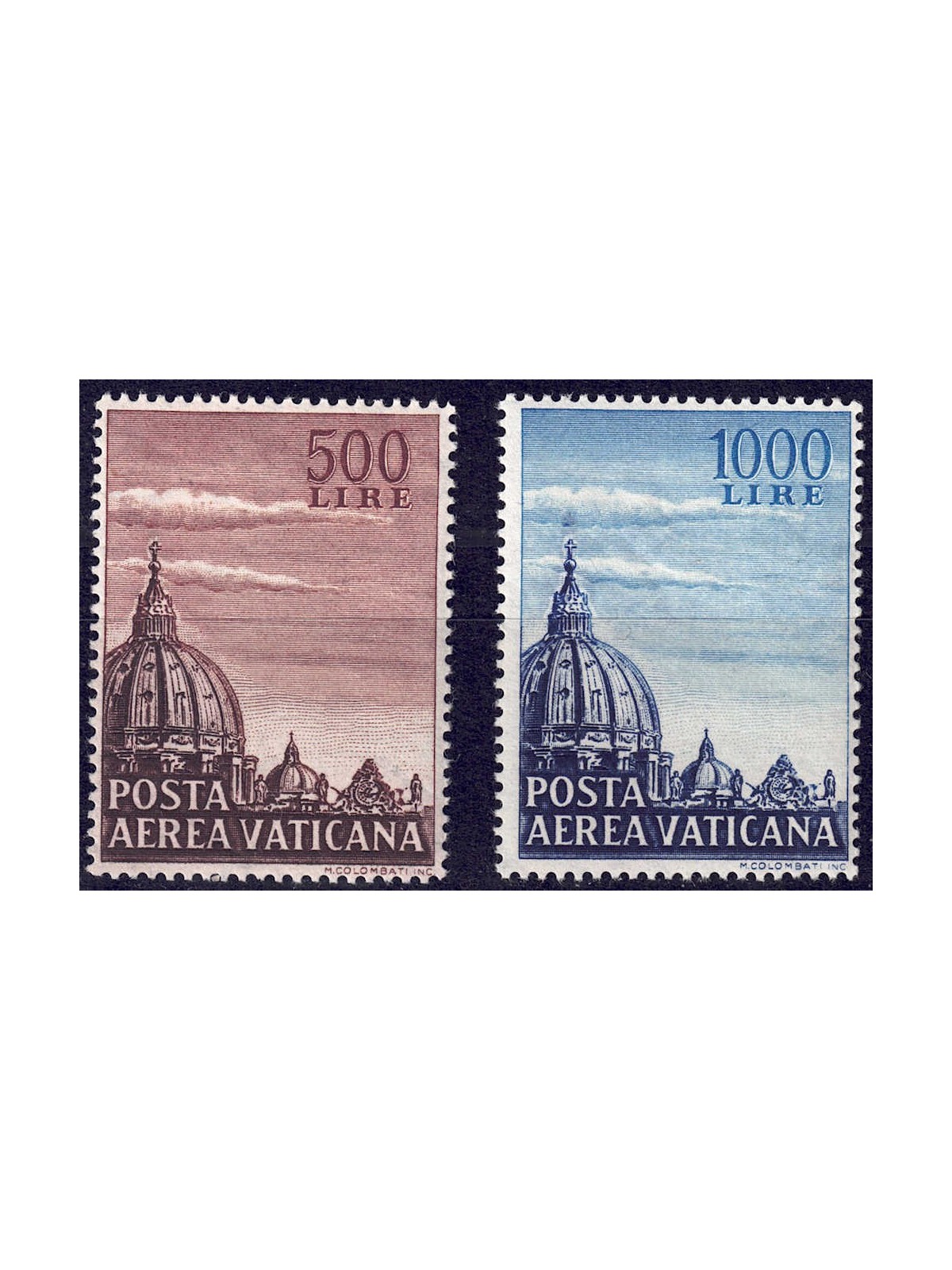 VATICAN 1953 Dome of St. Peter's (airmail) 2v MNH**
