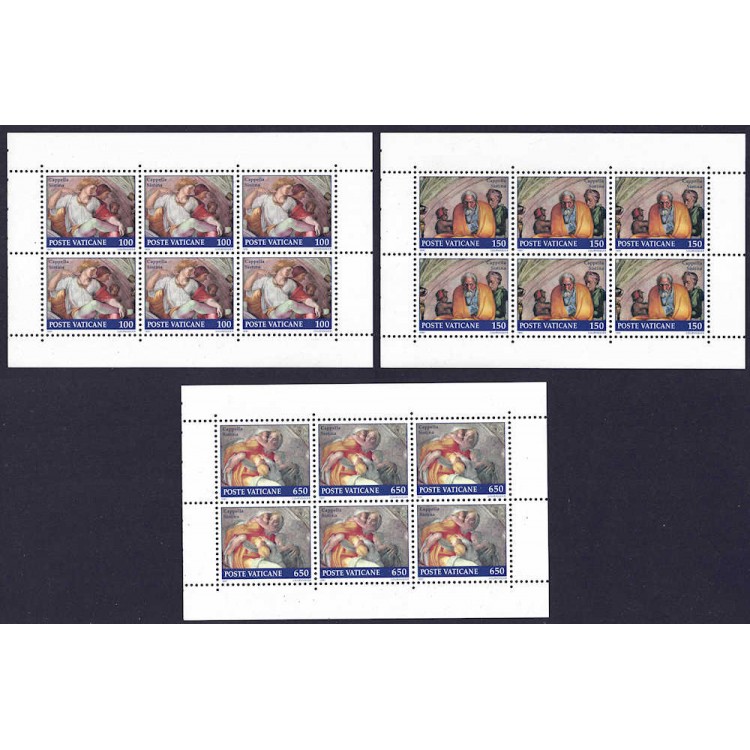 VATICAN 1991 Restoration of the Sistine Chapel 3 m/s from booklet MNH**