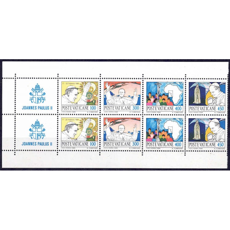 VATICANO 1984 Viaggi di Giovanni Paolo II MF da libretto MNH**