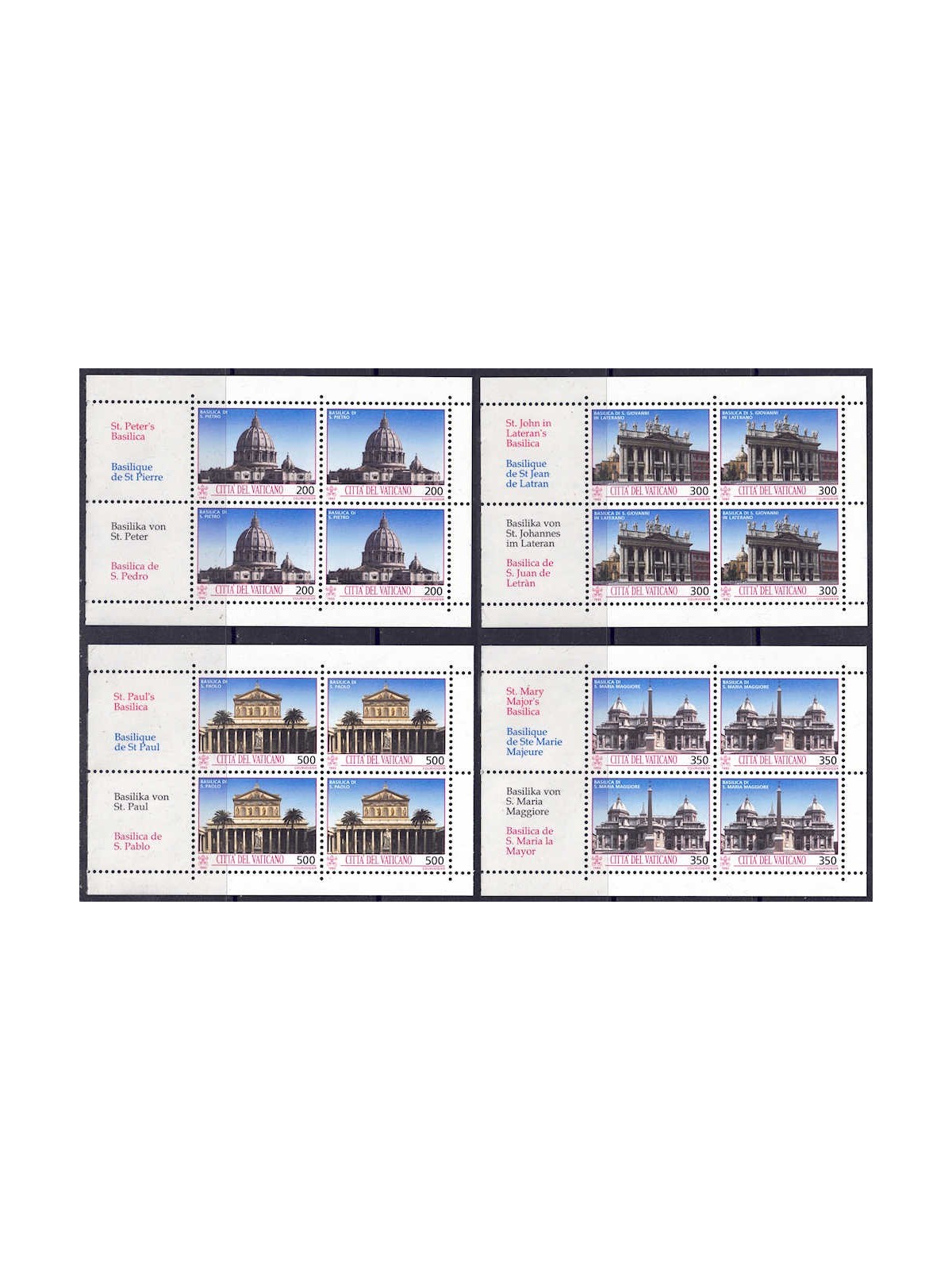 VATICANO 1993 Tesori d'arte 4 MF da libretto MNH**