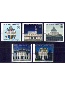 VATICAN 2000 Basilicas, automatic stamps (mixed) 5v MNH**