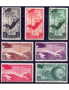 COLONIE EMISSIONI GENERALI 1934 Campionati di calcio (posta aerea) 7v MH*