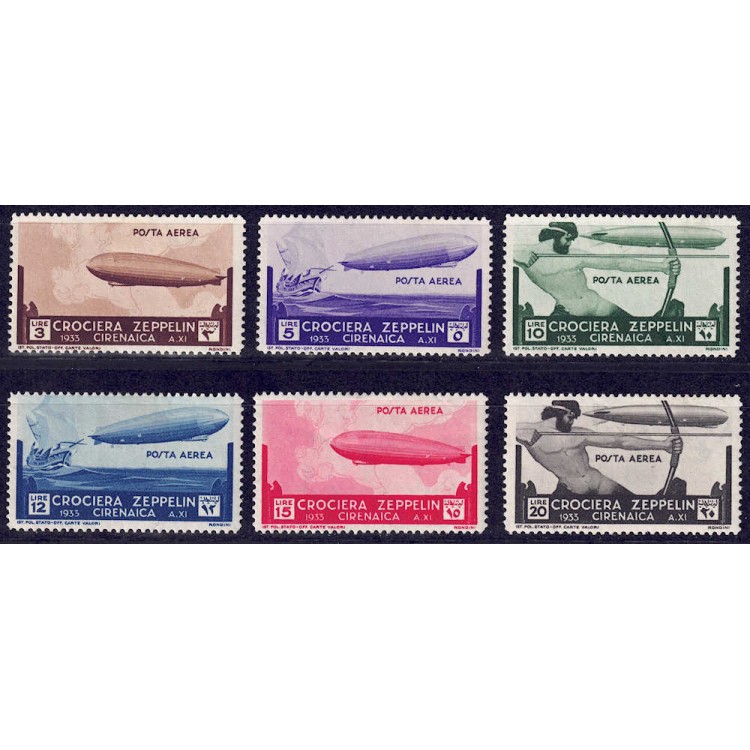 CIRENAICA 1933 Crociera Zeppelin 6v MH*