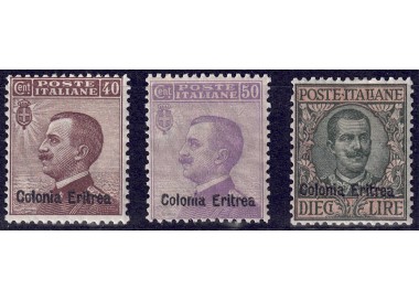 ERITREA 1916 Serie ordinaria 3v MH*