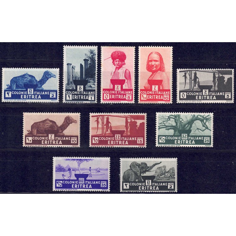 ERITREA 1933 Pictorial series 10v MH*