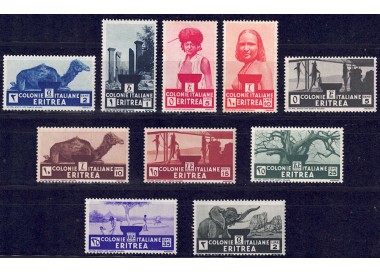 ERITREA 1933 Pictorial series 10v MH*