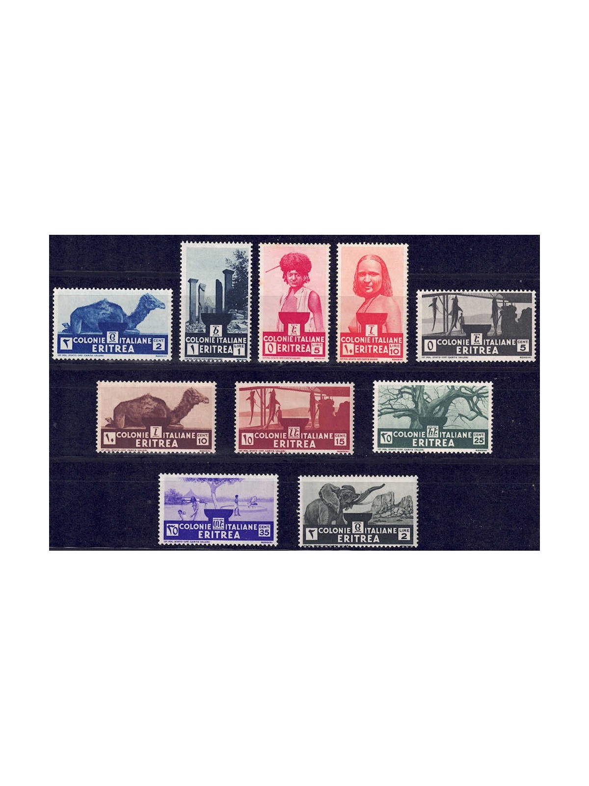ERITREA 1933 Pictorial series 10v MH*
