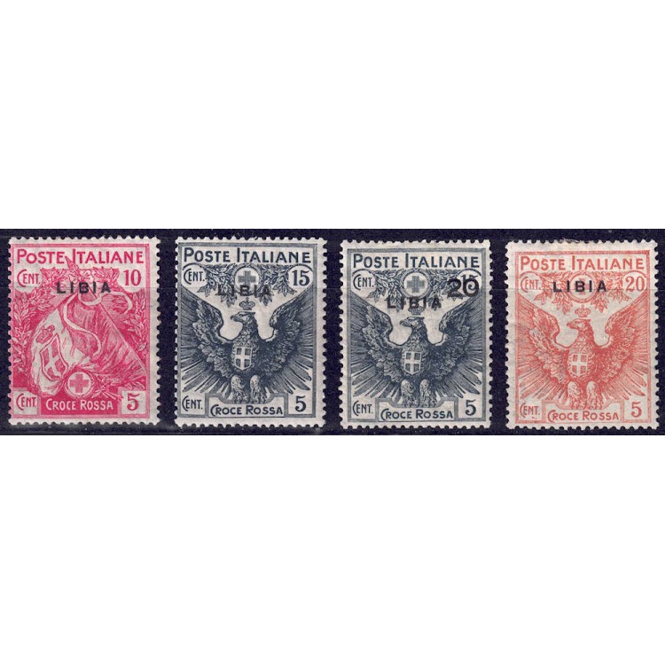 LIBYA 1915-16 Red Cross 4v MH*