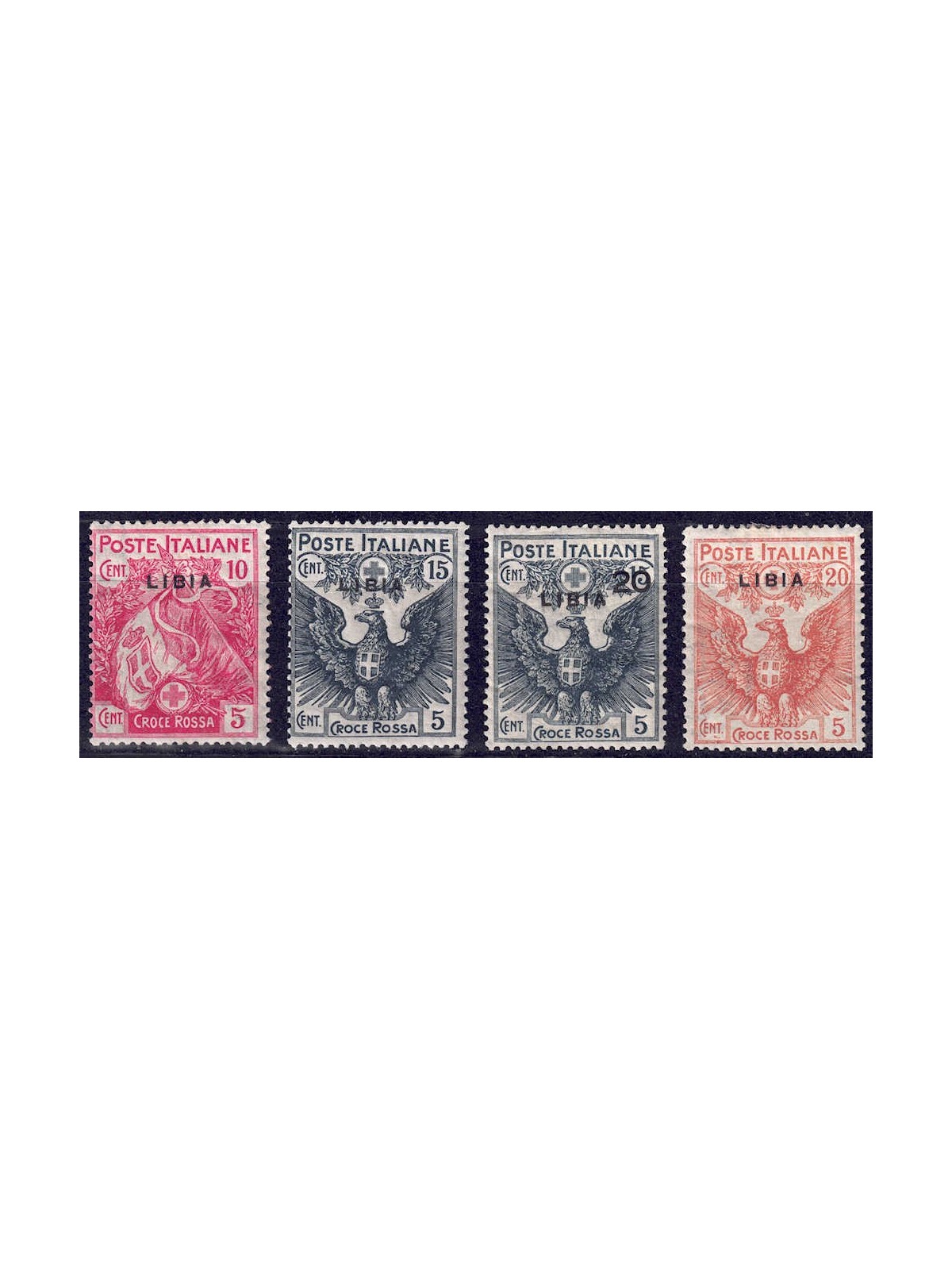 LIBIA 1915-16 Croce Rossa 4v MH*