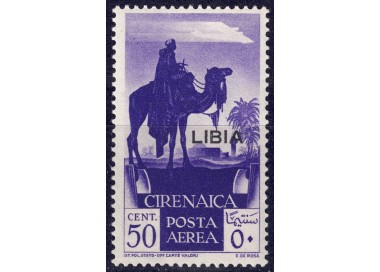 LIBIA 1936 Posta aerea 50c violetto MH*